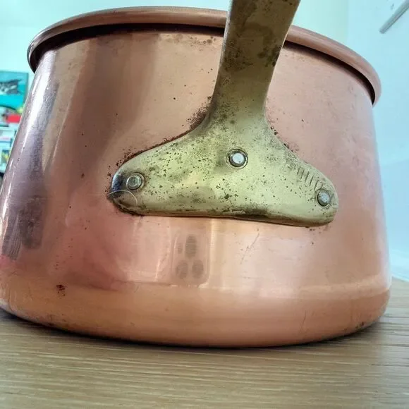 VTG Copper w/ Brass ODI Sauce Pan Korea - 5 1/4” X 3” - Picture 8 of 13